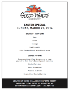 Good Winds Restaurant - 2016 Easter Brunch / Dinner